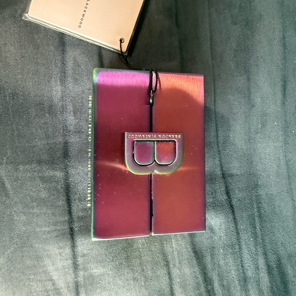 Brandon Blackwood Iridescent Mini Metal Minaudire Statement Piece - Picture 6 of 10